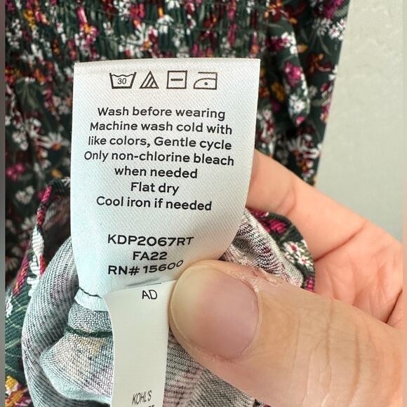 DRAPER JAMES RSVP | Green Floral Smocked Ruffle Blouse NWT | 2X - Picture 8 of 9